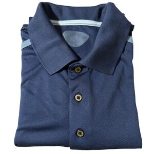 Vintage Grand Slam Polo Men's Shirt Navy Size L Striped Shoulder, 27.5" Length